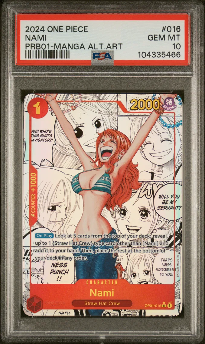 2024 #016 Nami PSA 10 One Piece PRB01-Premium Booster -One Piece Card the Best-