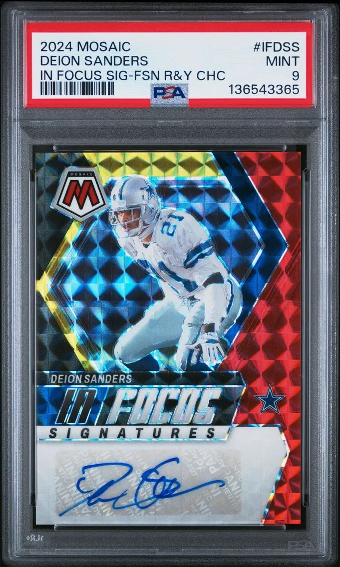 2024 #IFDSS Deion Sanders PSA 9 Panini Mosaic in Focus Signatures