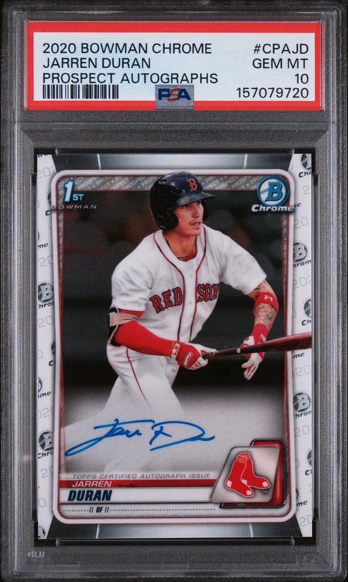 2020 #CPAJD JARREN DURAN PSA 10 Bowman Chrome Prospect Autographs