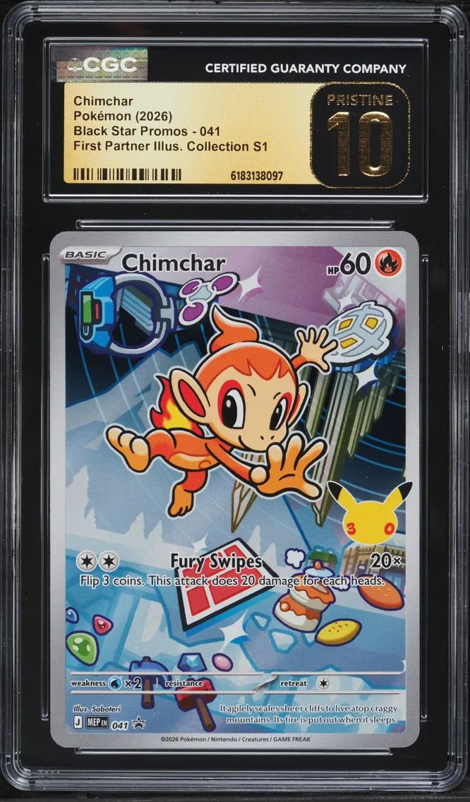 2026 #41 Chimchar CGC 10 Pokemon Mega Promo First Partner Illustration Full Art