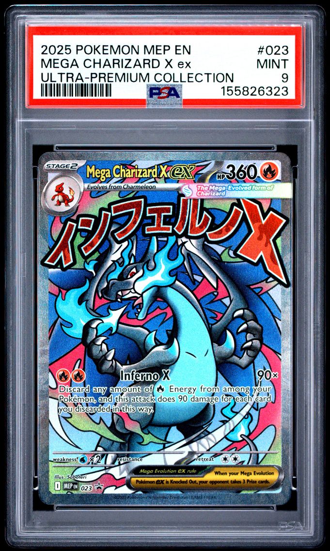 2025 #023 Mega Charizard X EX PSA 9 Mep EN-Me Black Star Promo