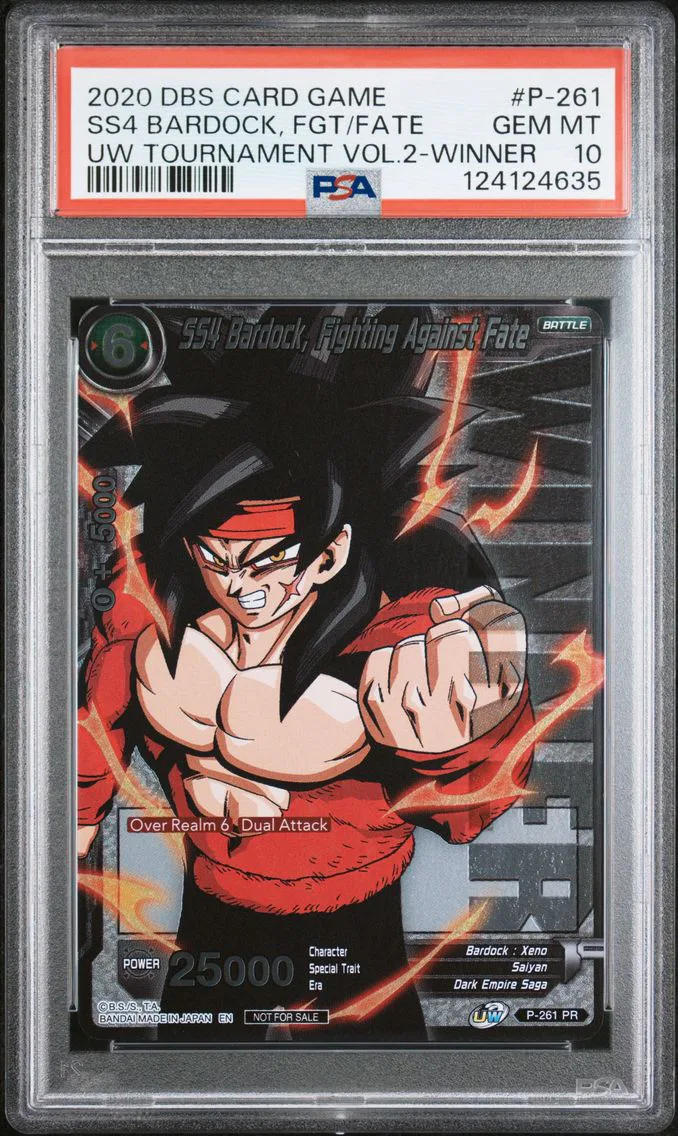 2020 #P-261 SS4 Bardock, Fighting Against Fate PSA 10 Dragon Ball Super Card Game Unison Warrior Series Tournament Pack Vol.2 Winner