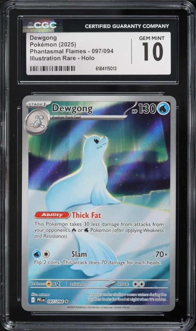 2025 #97 Dewgong CGC 10 Pokemon Mega Evolution Phantasmal Flames IR