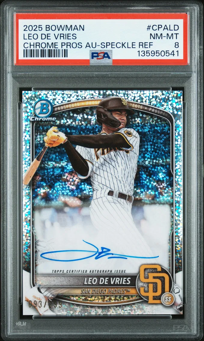 2025 #CPALD Leo de Vries PSA 8 Bowman Chrome Prospect Autographs