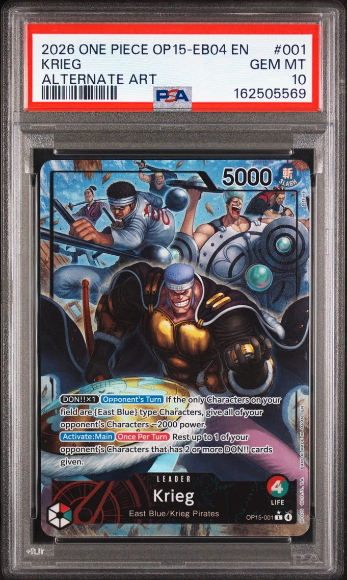 2026 #001 Krieg PSA 10 One Piece OP15-EB04-Adventure on Kami's Island