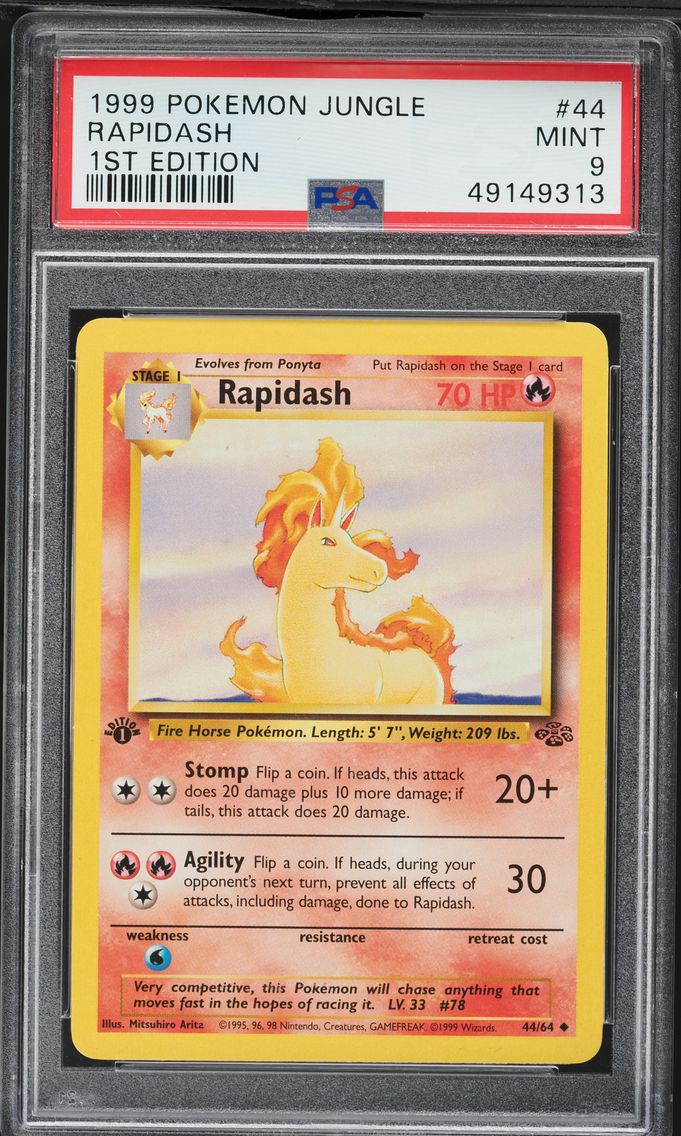 1999 #44 Rapidash 1st Edition PSA 9 Jungle Pokemon