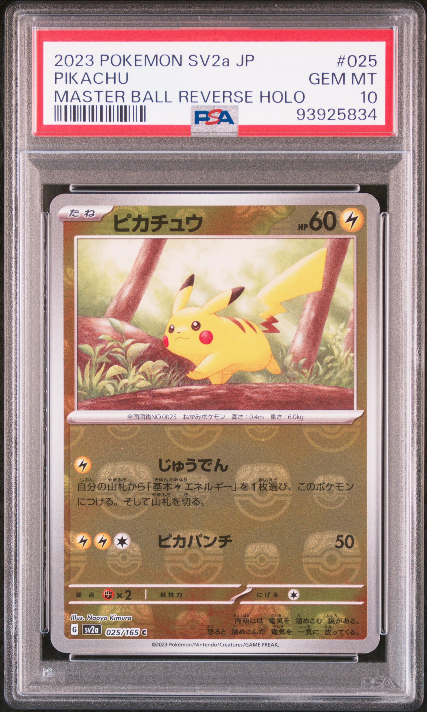 Pikachu Master Ball Reverse Holo