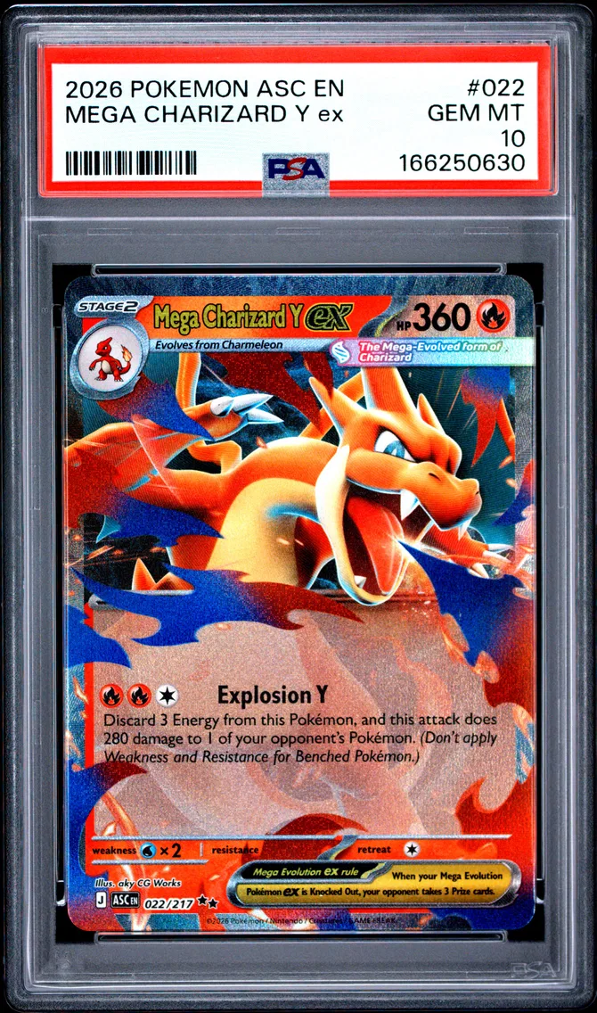 2026 #022 Mega Charizard Y EX PSA 10 Asc EN-Ascended Heroes