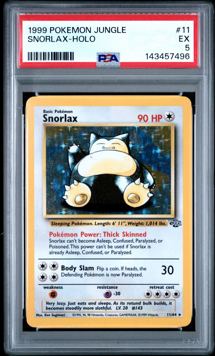 1999 #11 Snorlax-Holo PSA 5 Jungle Pokemon