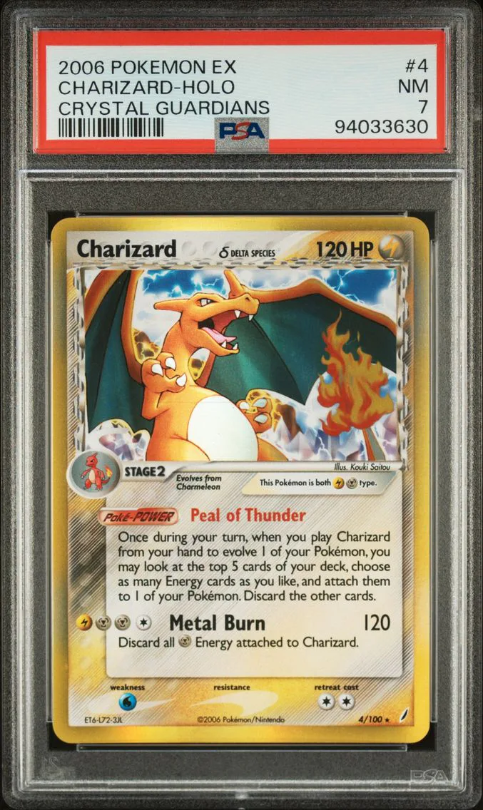 2006 #4 Charizard-Holo PSA 7 EX Crystal Guardians Pokemon
