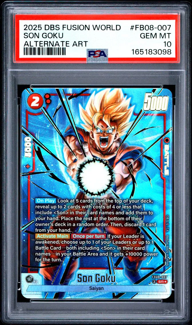 2025 #FB08-007 Son Goku PSA 10 Dragon Ball Super Card Game Fusion World Saiyan's Pride