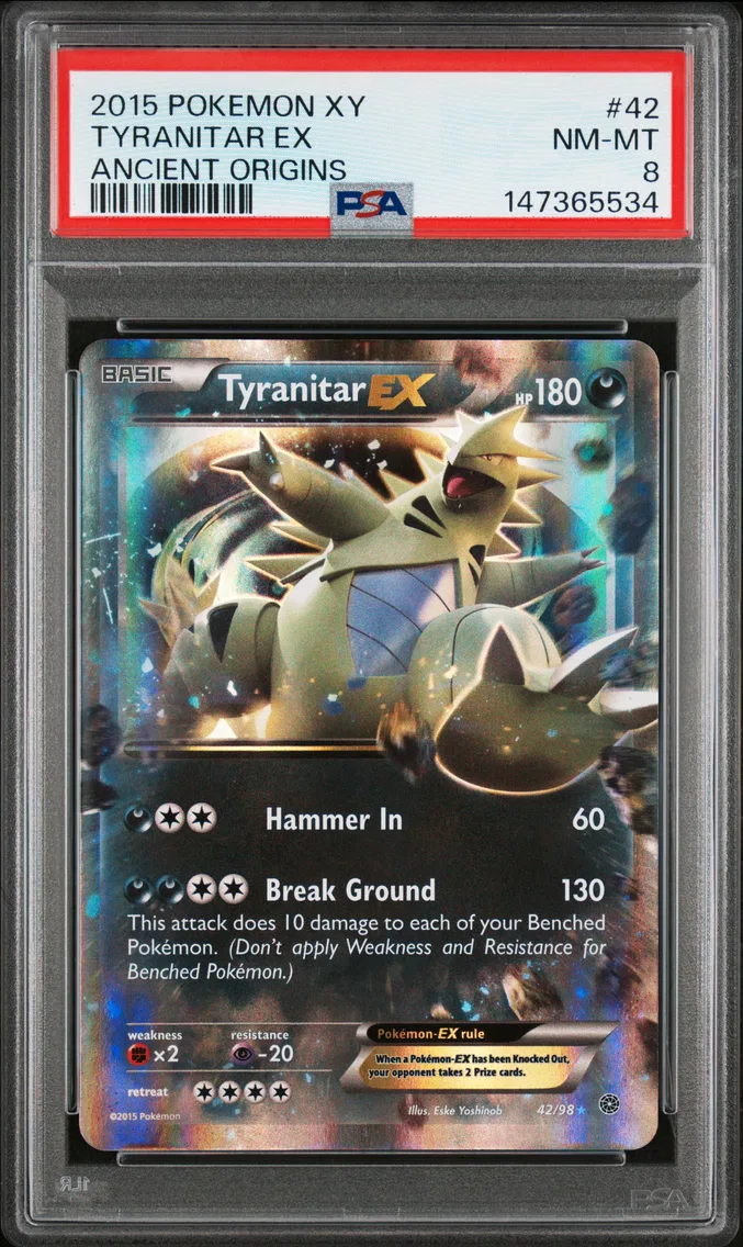 2015 #42 Tyranitar EX PSA 8 XY Ancient Origins