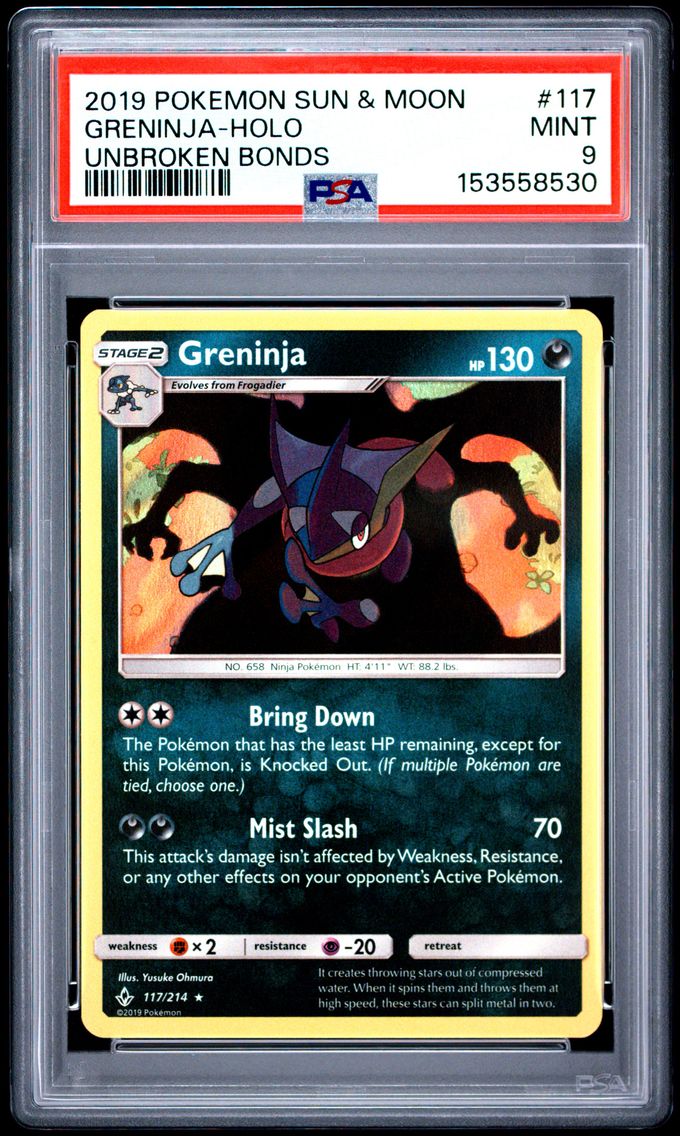 2019 #117 Greninja-Holo PSA 9 Sun & Moon Unbroken Bonds