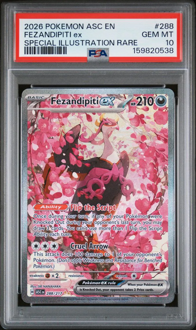 2026 Pokemon Asc EN-Ascended Heroes Fezandipiti EX Asc EN-Ascended Heroes #288 PSA 10