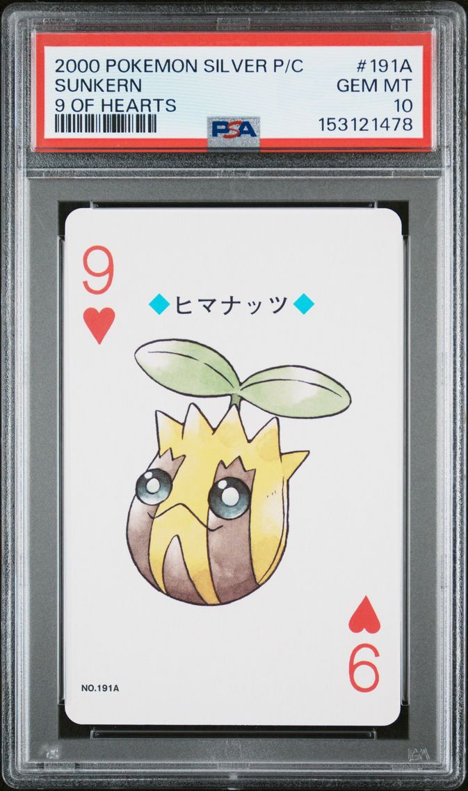 2000 #191A Sunkern PSA 10 Silver Version Playing Cards