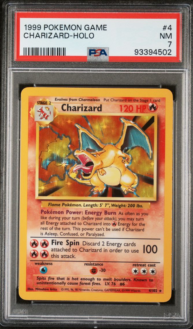 1999 #4 CHARIZARD-HOLO PSA 7 POKEMON GAME