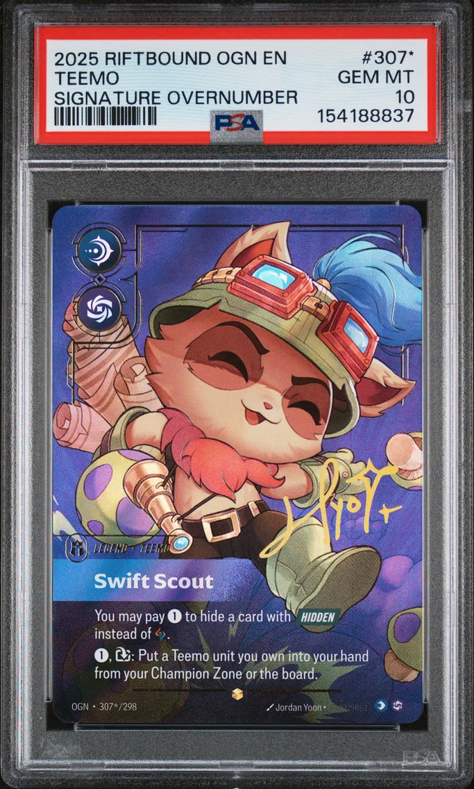 2025 #307* Teemo - Swift Scout PSA 10 Riftbound: League of Legends Ogn-Origins