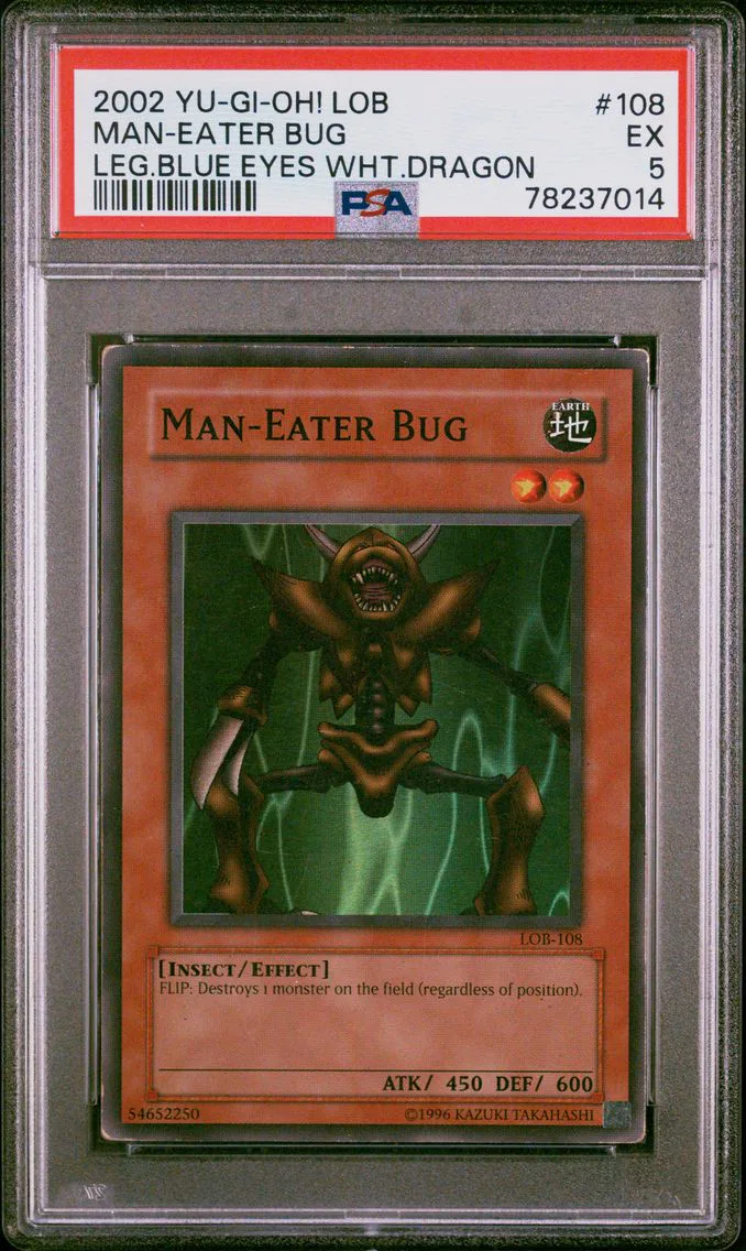 2002 #108 Man-Eater Bug PSA 5 YU-GI-Oh! Lob-Legend of Blue Eyes White Dragon