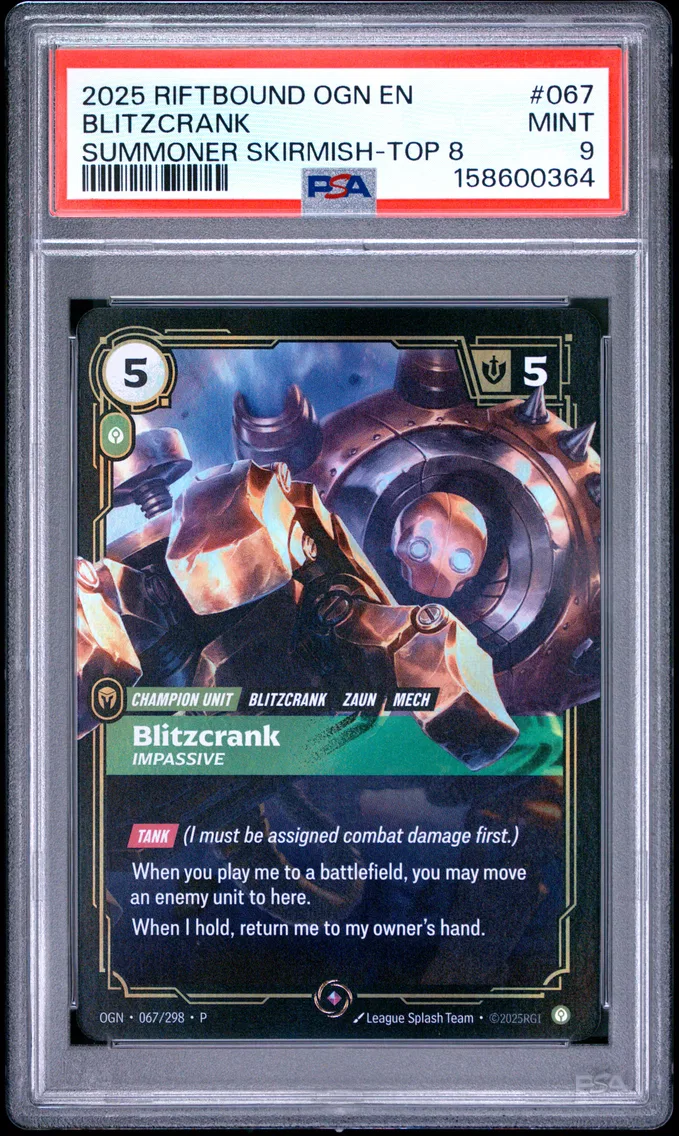 2025 #067 Blitzcrank - Impassive PSA 9 Riftbound: League of Legends Ogn-Origins