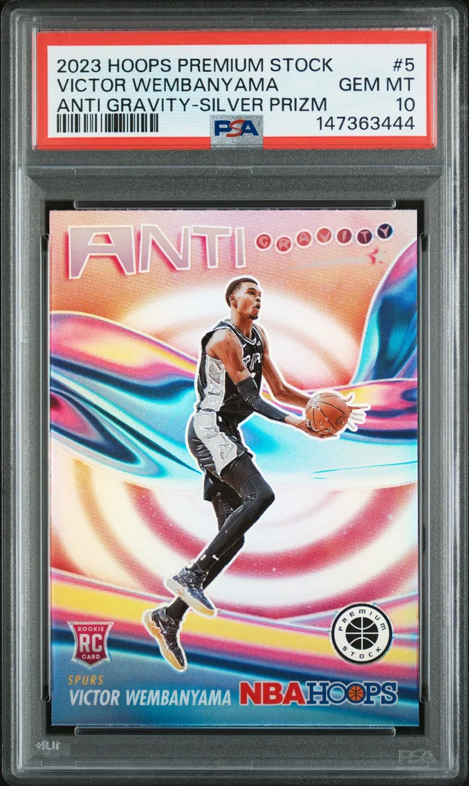 2023 #5 Victor Wembanyama PSA 10 Panini Hoops Premium Stock Anti Gravity