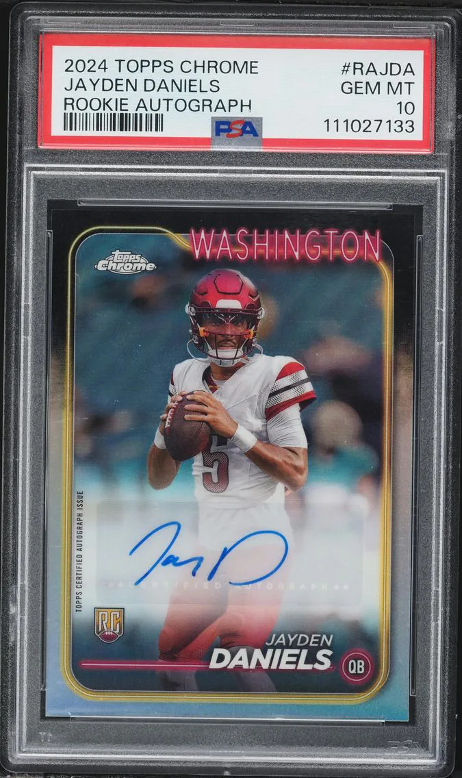 2024 #RAJDA Jayden Daniels PSA 10 Topps Chrome Rookie Autographs Variations Football