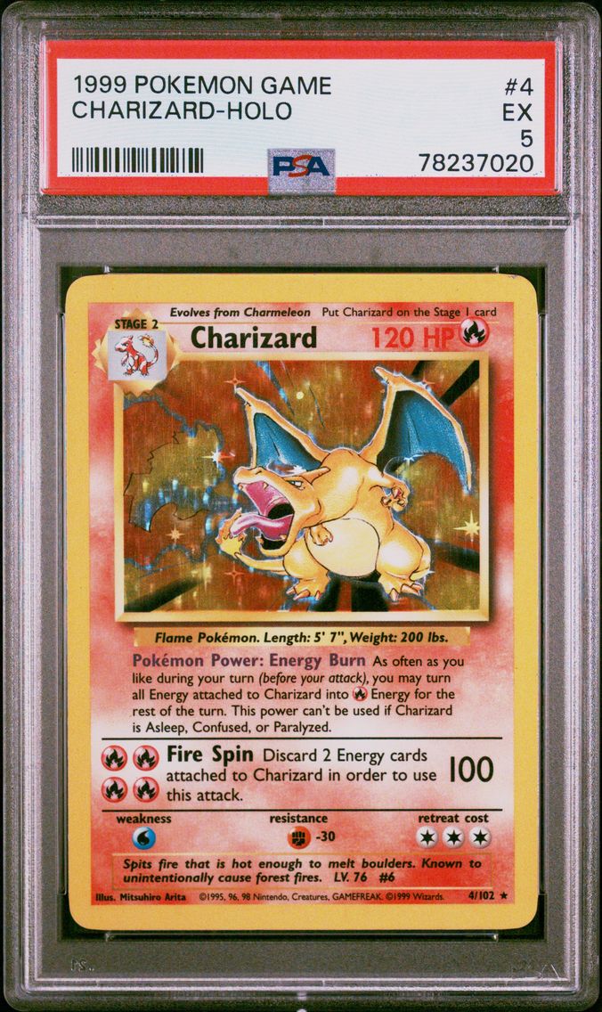 1999 #4 Charizard-Holo PSA 5 Gam