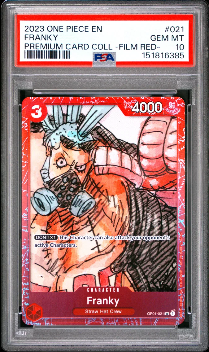 2023 #021 Franky PSA 10 One Piece Premium Card Collection -One Piece Film Red-