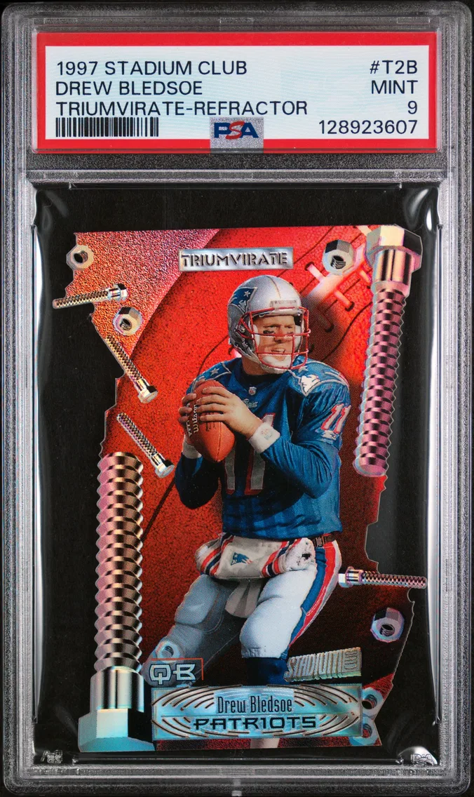 1997 #T2B Drew Bledsoe PSA 9 Stadium Club Triumvirate