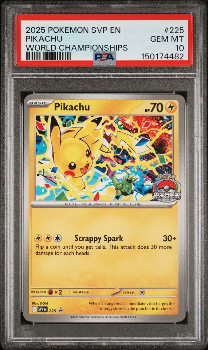 2025 #225 Pikachu PSA 10 Svp EN-SV Black Star Promo
