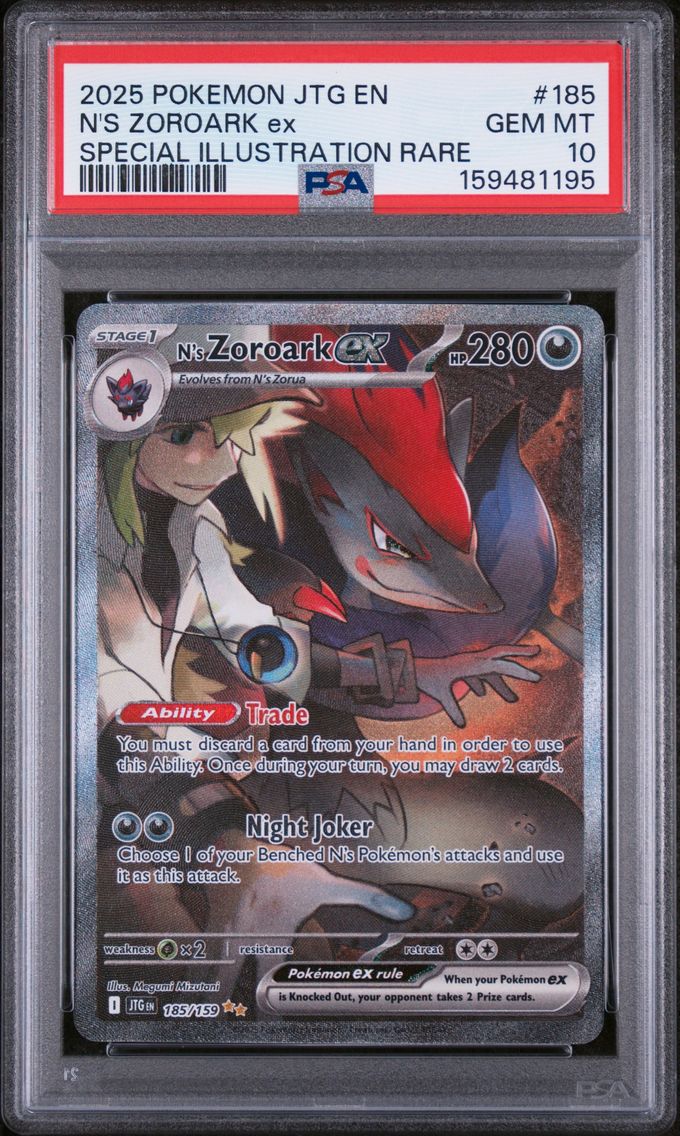 2025 #185 N's Zoroark EX PSA 10 Jtg EN-Journey Together