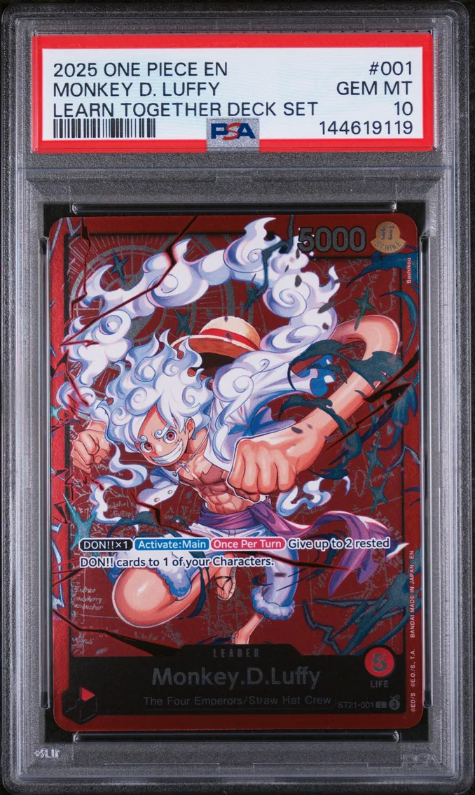 2025 #001 Monkey D. Luffy PSA 10 One Piece Learn Together Deck Set