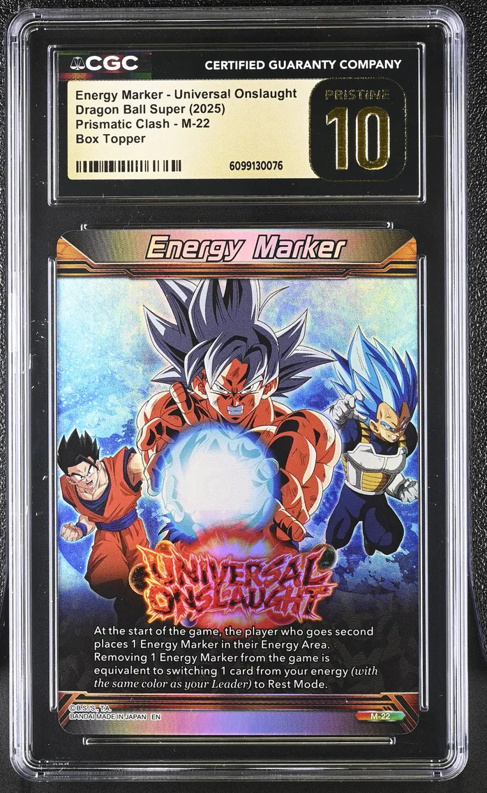 2025 #M-22 Energy Marker - Universal Onslaught CGC 10 Pristine Prismatic Clash (BT28) - English
