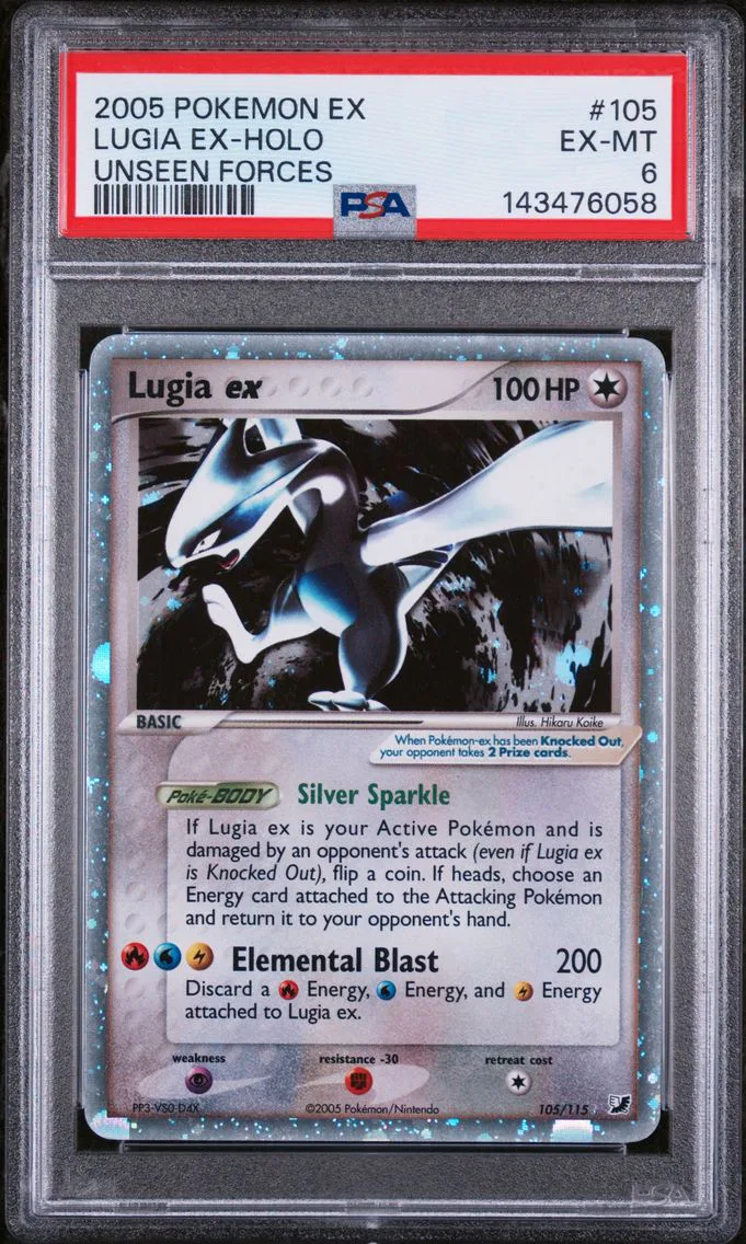 2005 #105 Lugia EX-Holo PSA 6 EX Unseen Forces