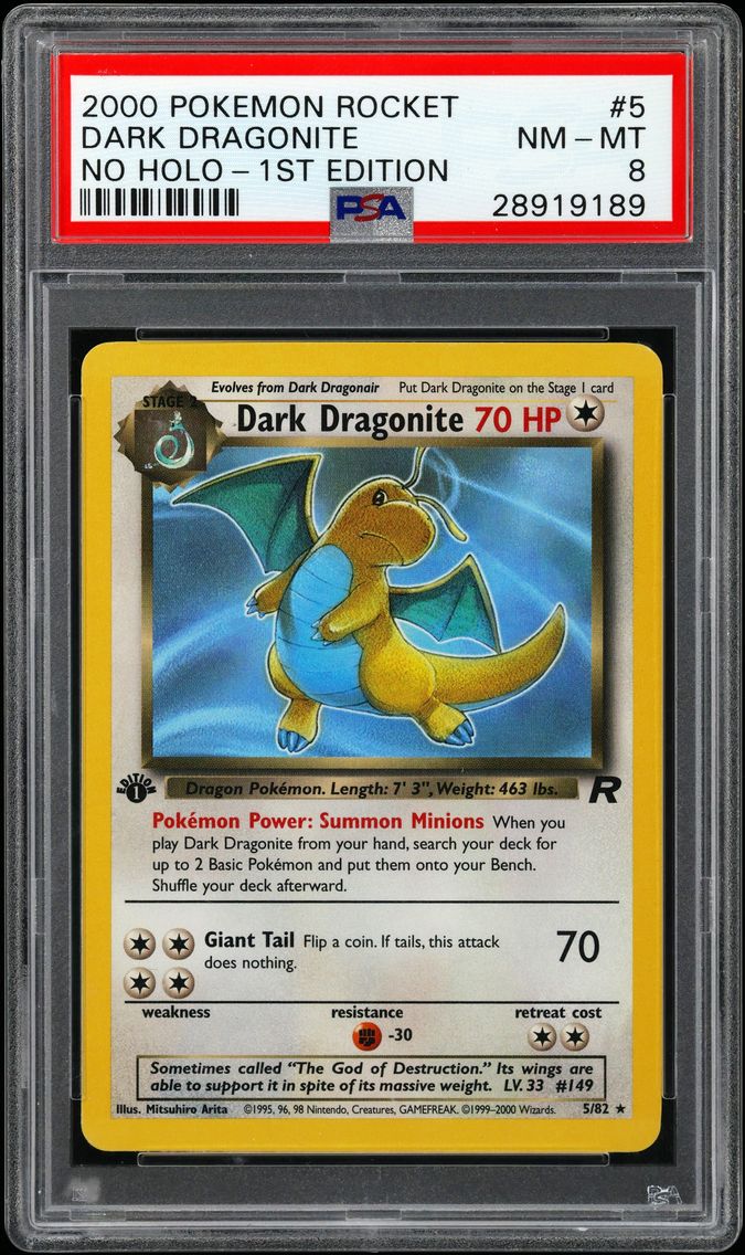 2000 #5 Dark Dragonite PSA 8 Roc