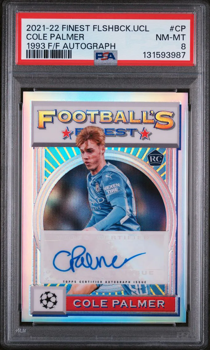 2021 #CP Cole Palmer PSA 8 Topps Finest Flashbacks UEFA Champions League 1993 Football's Finest Autographs