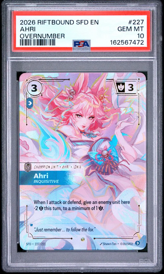 2026 #227 Ahri - Inquisitive PSA 10 Riftbound: League of Legends Sfd-Spiritforged
