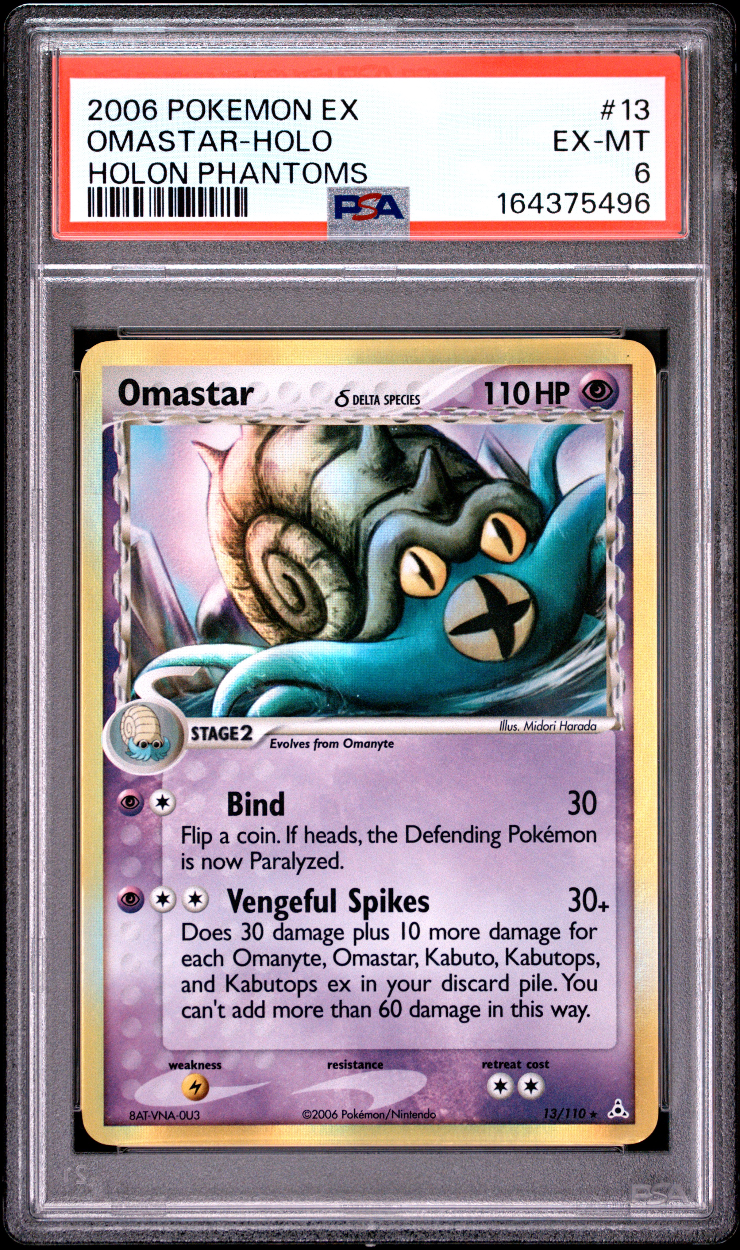 2006 #13 Omastar-Holo PSA 6 Ex Holon Phantoms