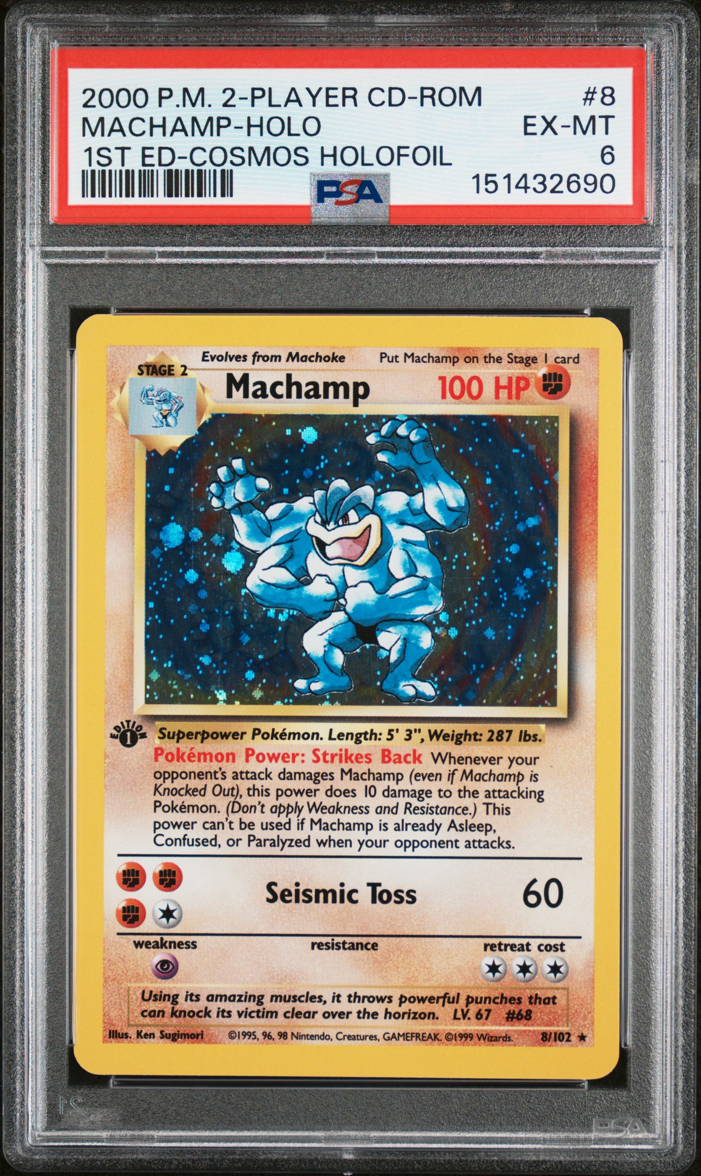 2000 #8 Machamp-Holo PSA 6 2-Player Cd-Rom Starter Set
