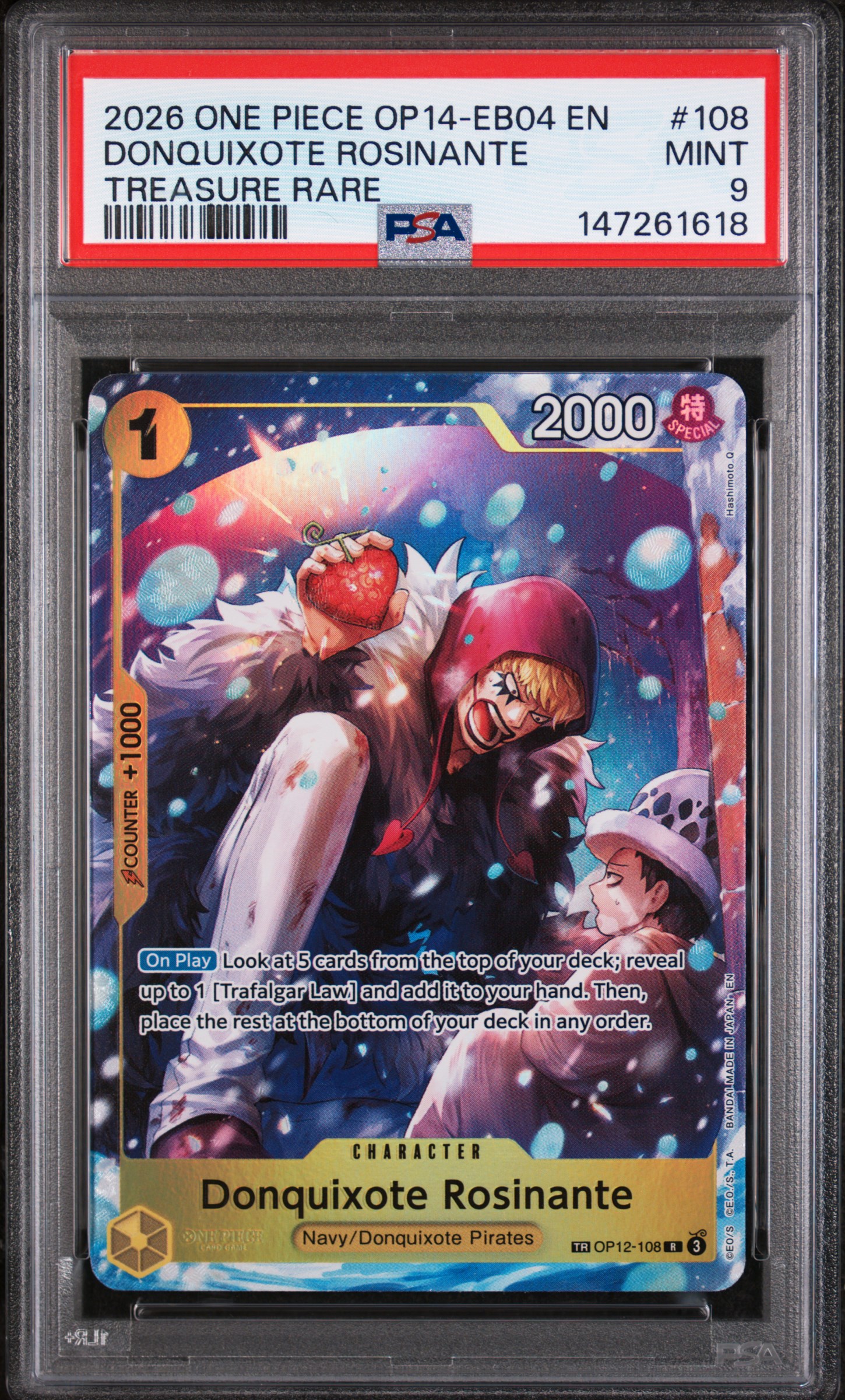 2026 #108 Donquixote Rosinante PSA 9 One Piece Op14-Eb04-The Azure Sea'S Seven
