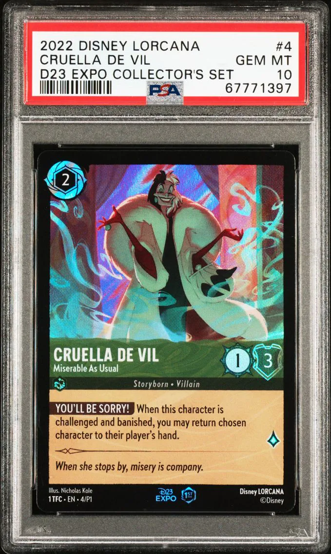 2022 #4 Cruella de Vil - Miserable As Usual PSA 10 Disney Lorcana Promo
