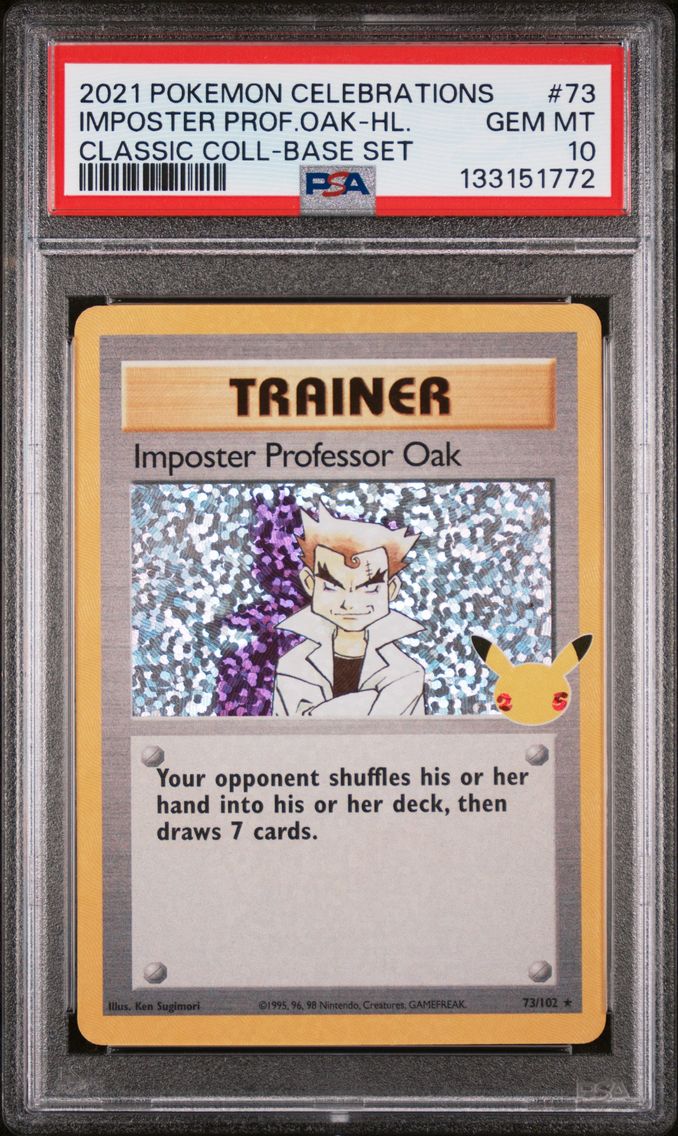 2021 #73 Imposter Professor Oak-Holo PSA 10 Celebrations Classic Collection Pokemon