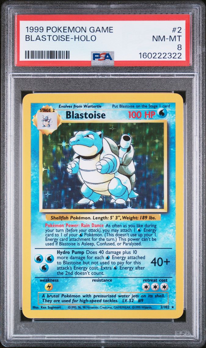 1999 #2 Blastoise-Holo PSA 8 Game