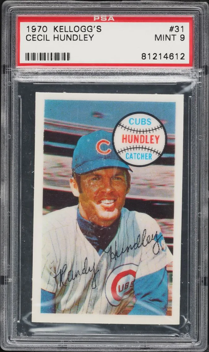 1970 #31 Cecil Hundley PSA 9 Kellogg's