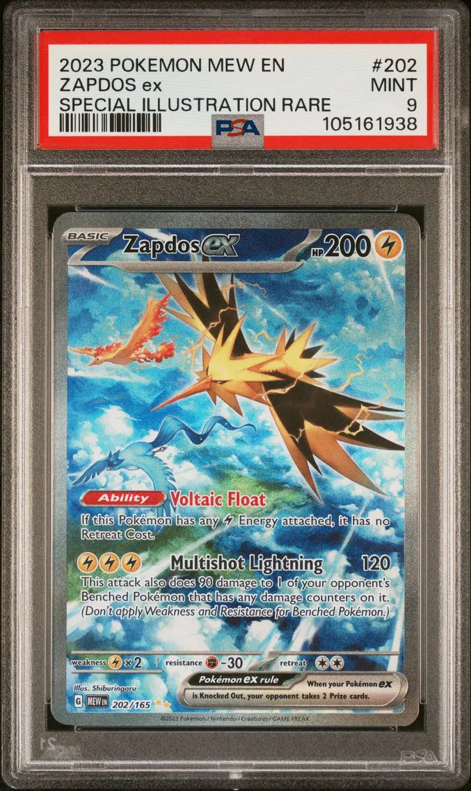 2023 #202 Zapdos EX PSA 9 Mew EN-151