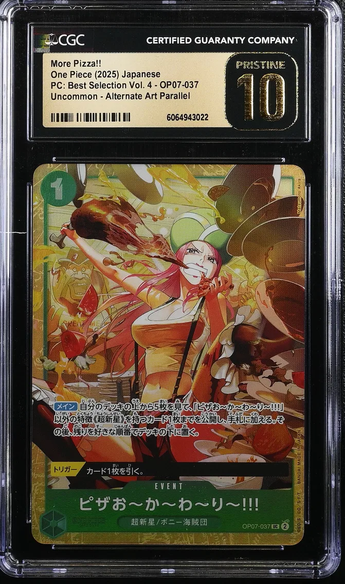 2025 #OP07-037 More Pizza!! CGC 10 Pristine Premium Collection Best Selection Vol.4 - Japanese