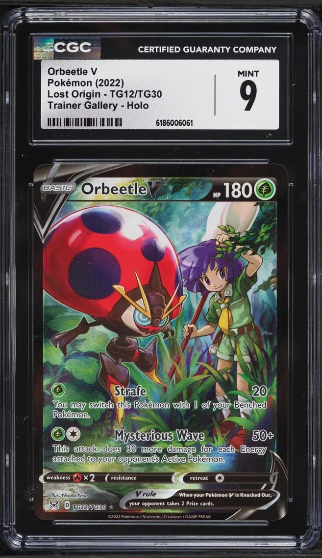 2022 #TG12 Orbeetle V CGC 9 Pokemon Sword & Shield Lost Origin Trainer Gallery Full Art