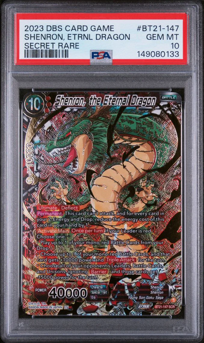2023 #BT21-147 Shenron, the Eternal Dragon PSA 10 Dragon Ball Super Card Game Series 21 Wild Resurgence