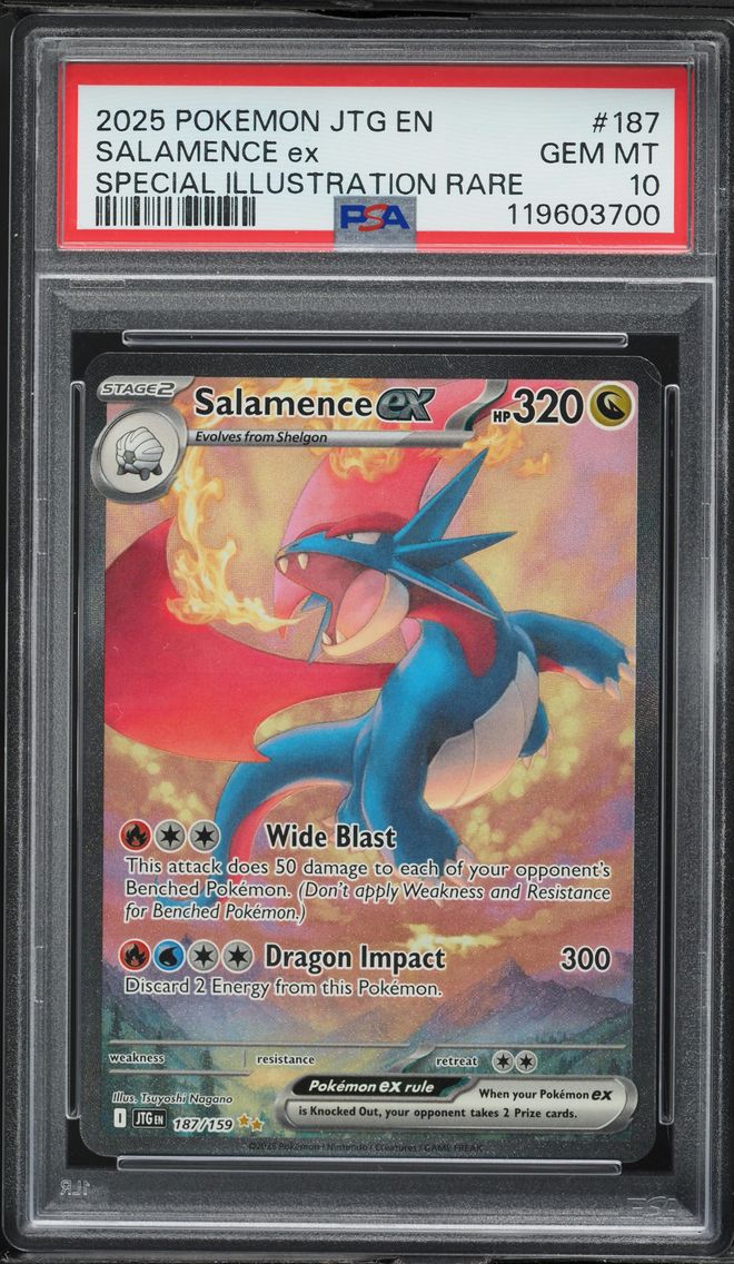 2025 #187 Salamence EX PSA 10 Jtg EN-Journey Together Pokemon