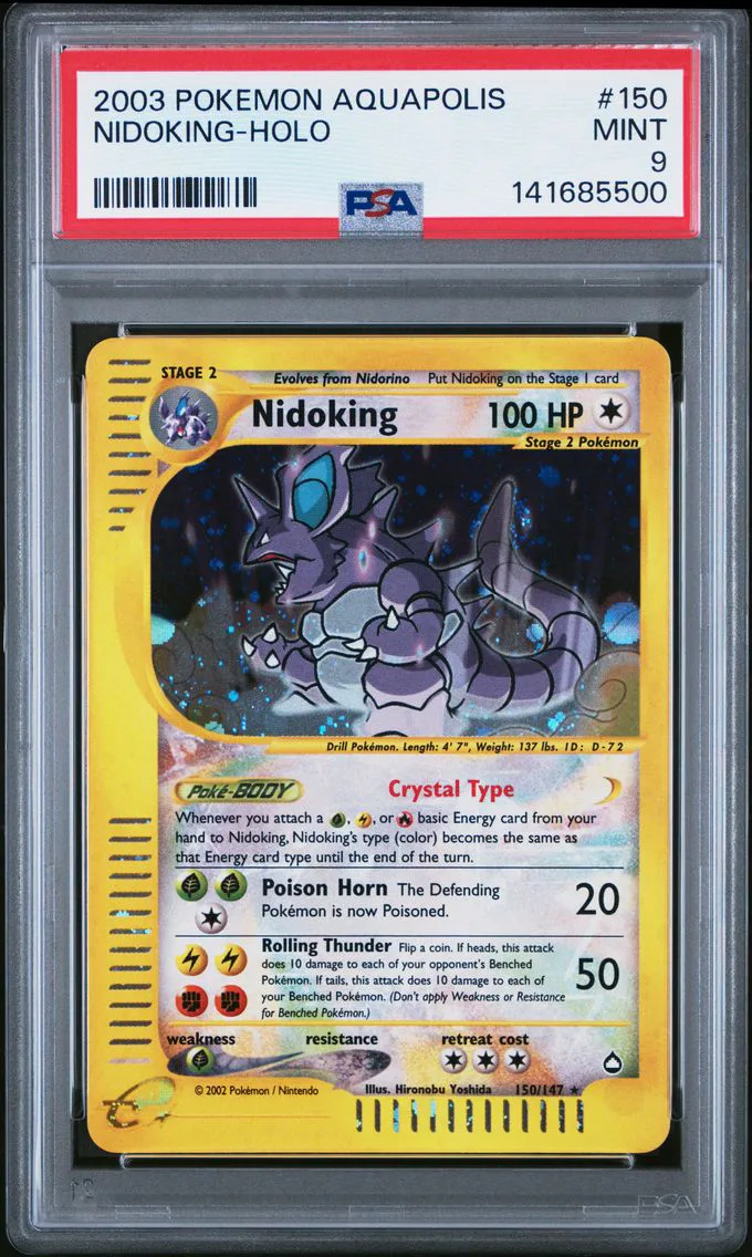 2003 #150 Nidoking-Holo PSA 9 Aquapolis Pokemon