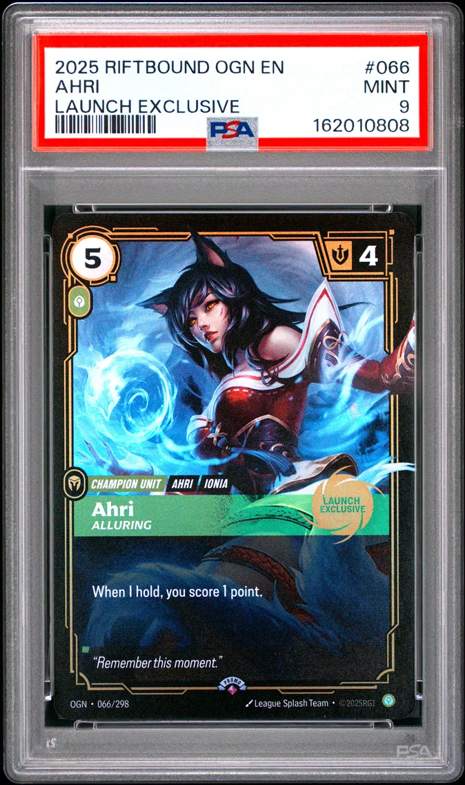 2025 #066 Ahri - Alluring PSA 9 Riftbound: League of Legends Ogn-Origins